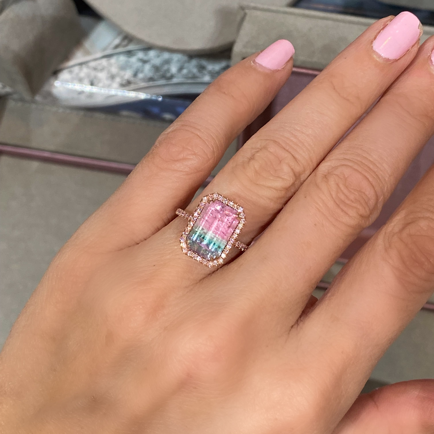 5.3 Carat Heaven on Earth Tourmaline Pink Diamond Unicorn Ring