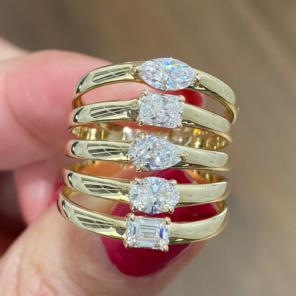 Multi Shape 5 Stone Diamond Ring