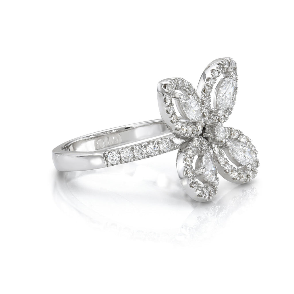 Dainty Butterfly Diamond Ring