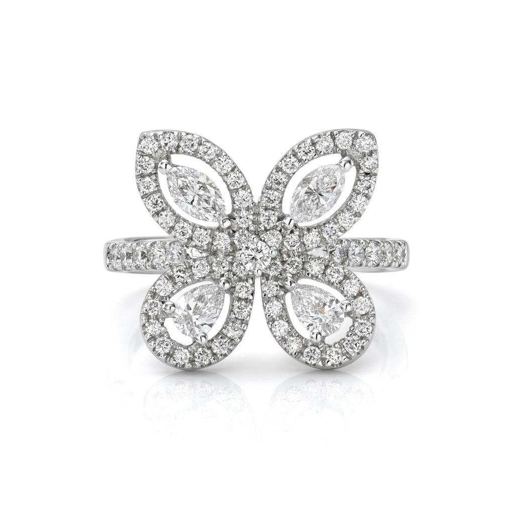 Dainty Butterfly Diamond Ring