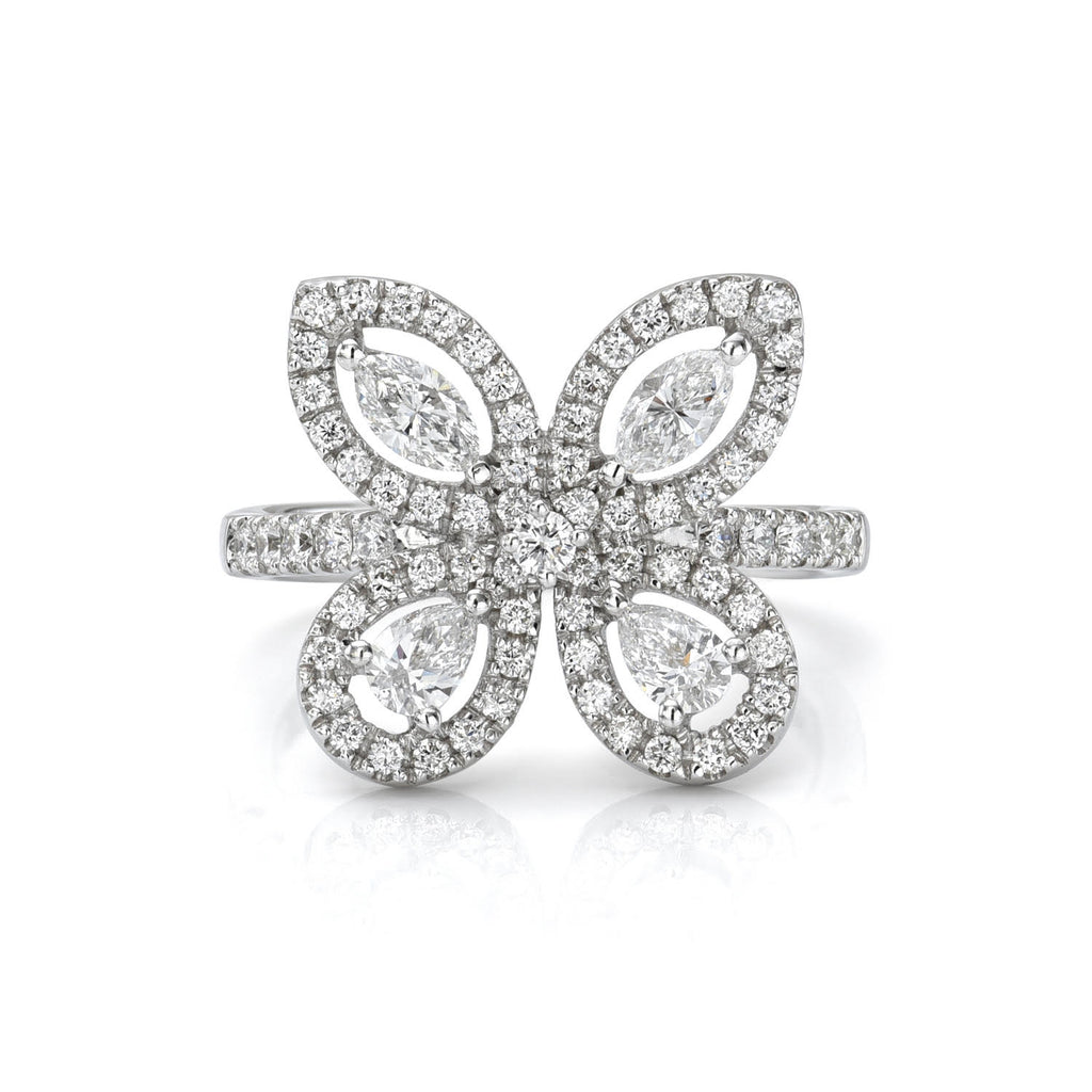 Dainty Butterfly Diamond Ring