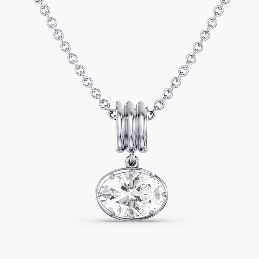Aura Oval Slide Diamond Pendant