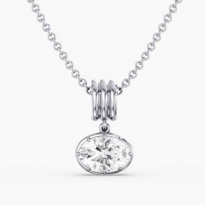 Aura Oval Slide Diamond Pendant