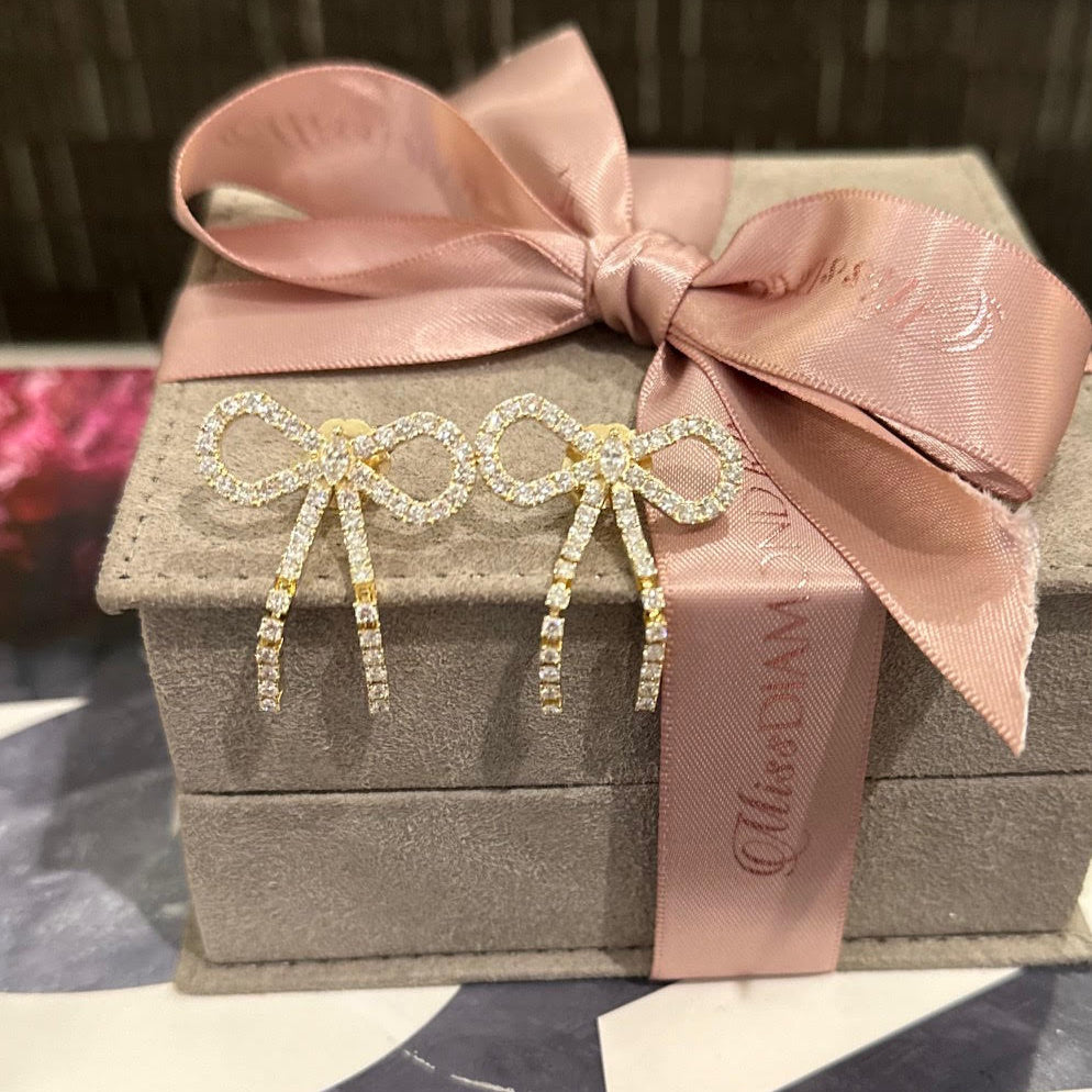 Diamond Bow Earrings