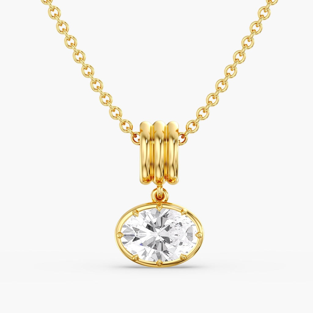 Aura Oval Slide Diamond Pendant