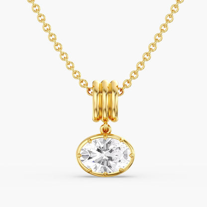 Aura Oval Slide Diamond Pendant