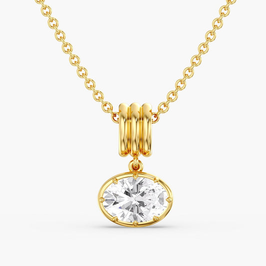 Aura Oval Slide Diamond Pendant