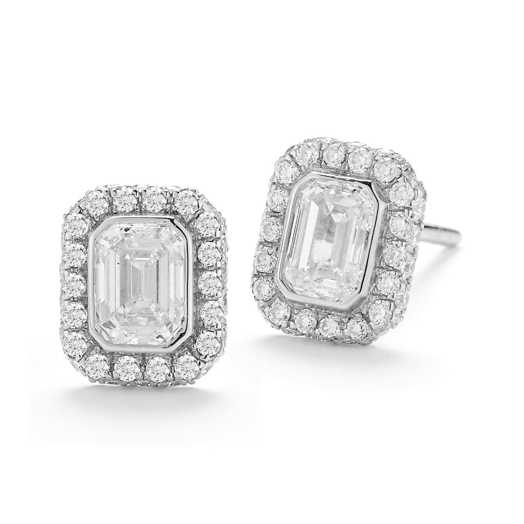 Afternoonified Emerald Cut Diamond Stud Earrings