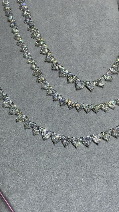 Diamond Heart Tennis Necklace