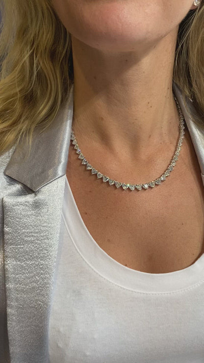 Diamond Heart Tennis Necklace