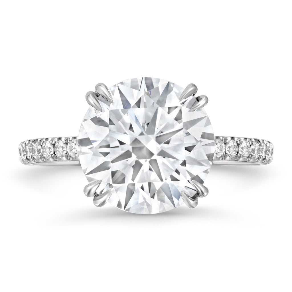 Round Cut Pave Engagement Rings
