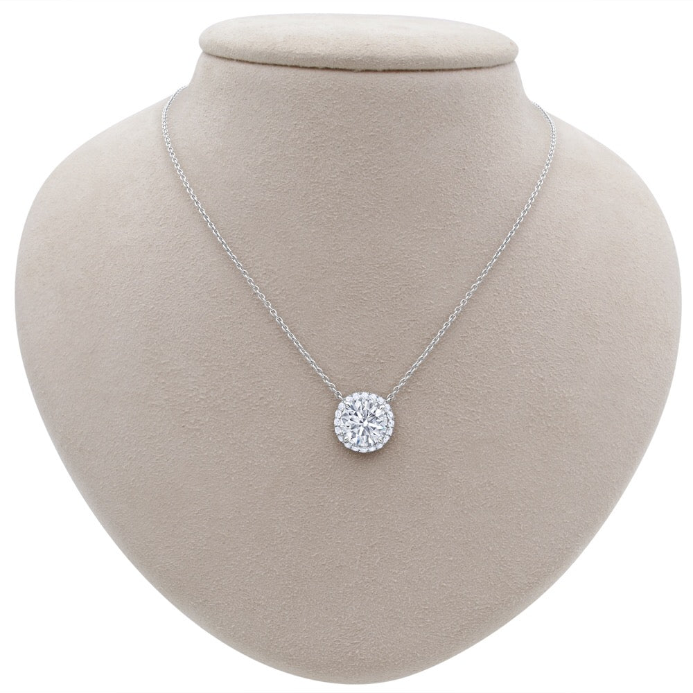 Bespoke Halo Diamond Pendant Necklace