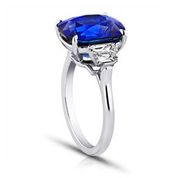 8 Ct. Three Stone Sapphire and Diamond Ring