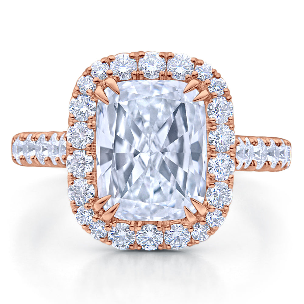 Halo Cushion Brilliant Cut Pave Diamond Engagement Ring