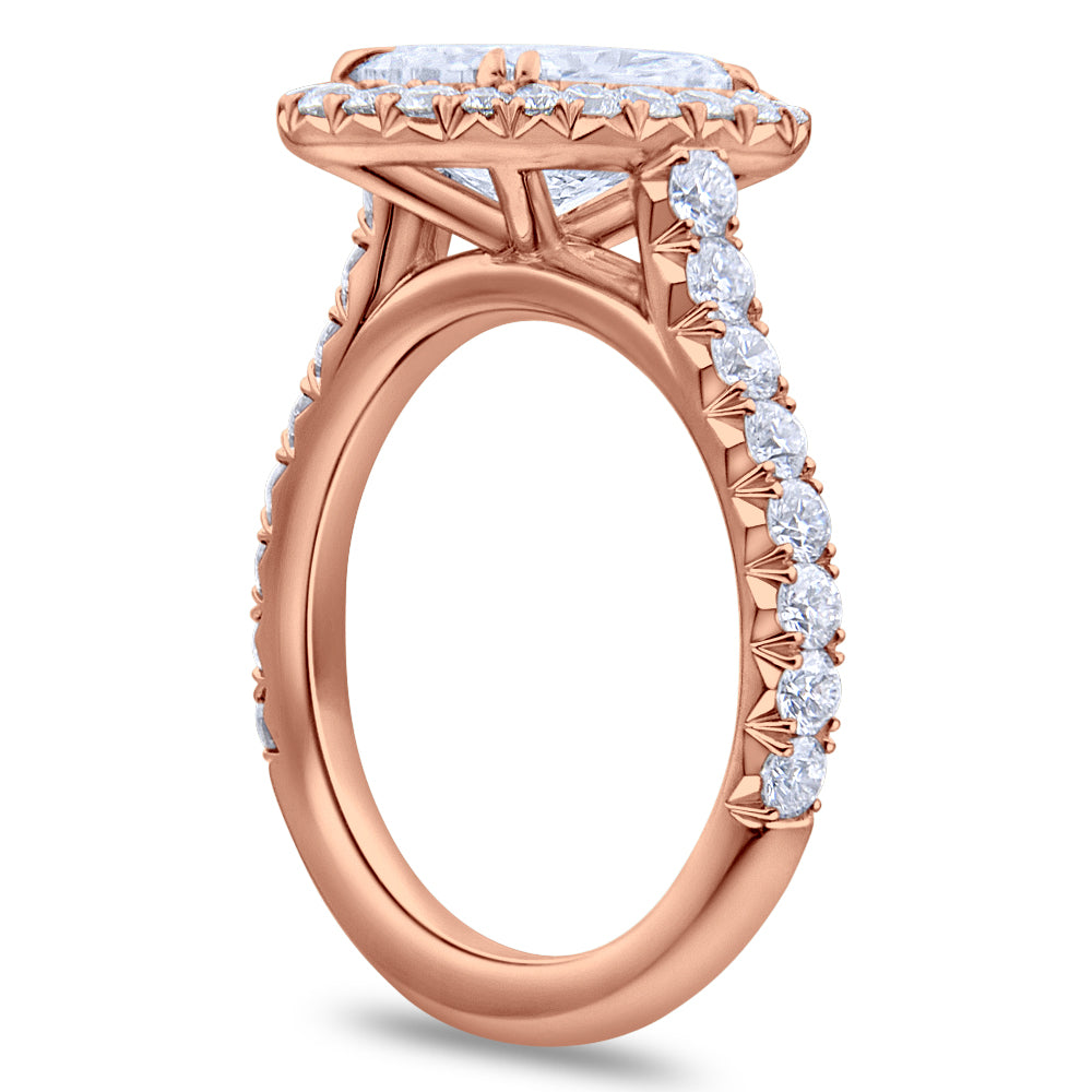 Halo Cushion Brilliant Cut Pave Diamond Engagement Ring