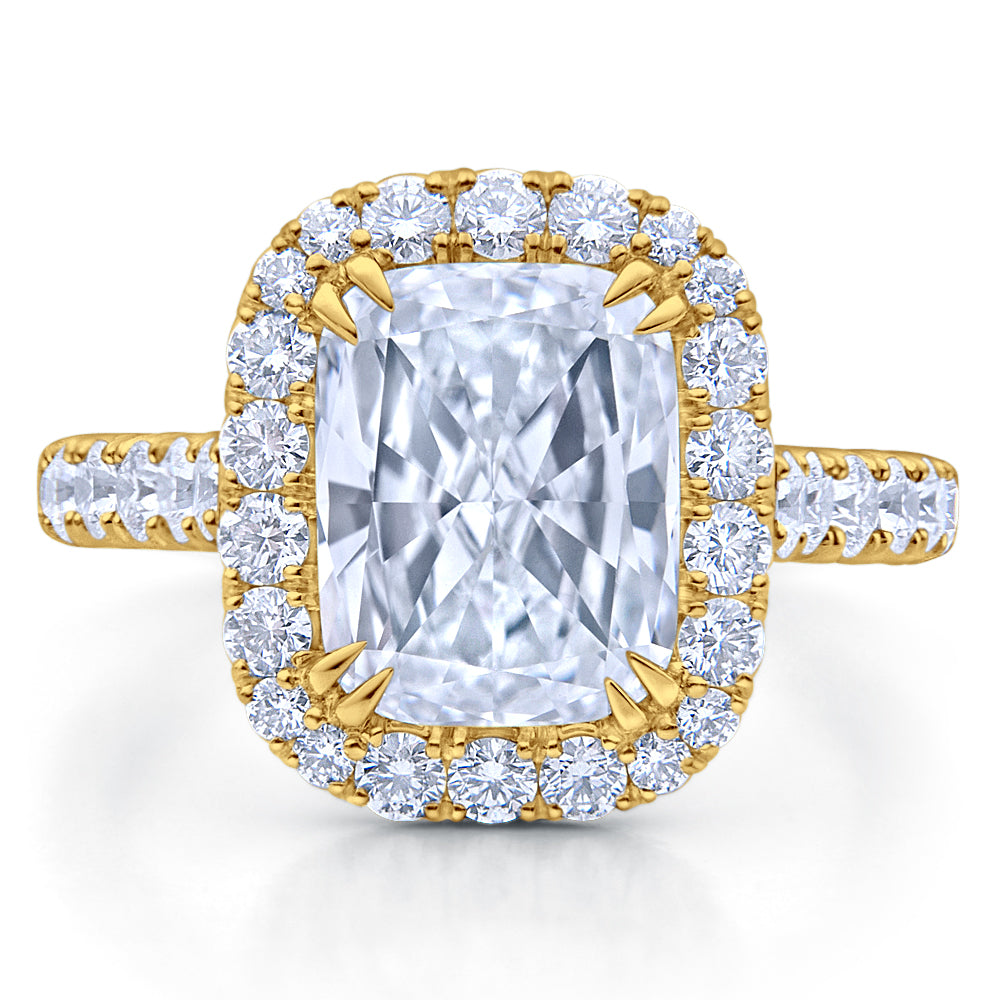 Halo Cushion Brilliant Cut Pave Diamond Engagement Ring