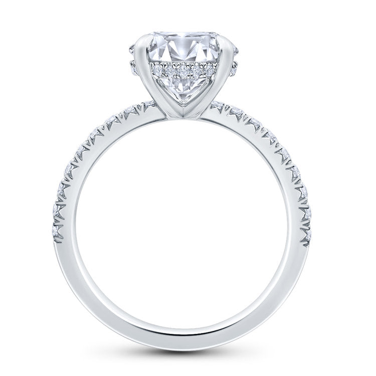 Round Brilliant Cut Diamond Pave Engagement Ring