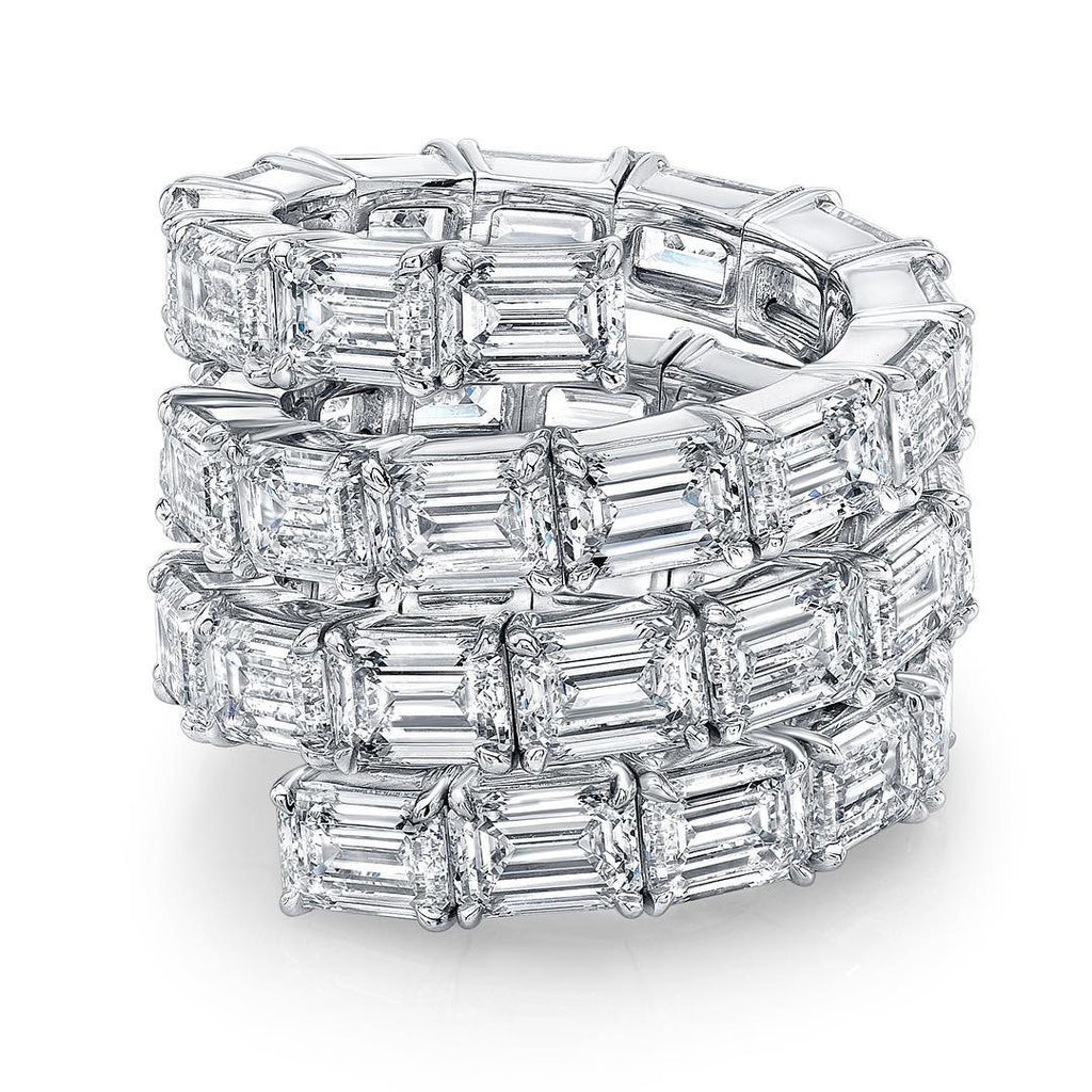 Miss Diamond Ring Emerald Cut Diamonds Spiral Cocktail Ring