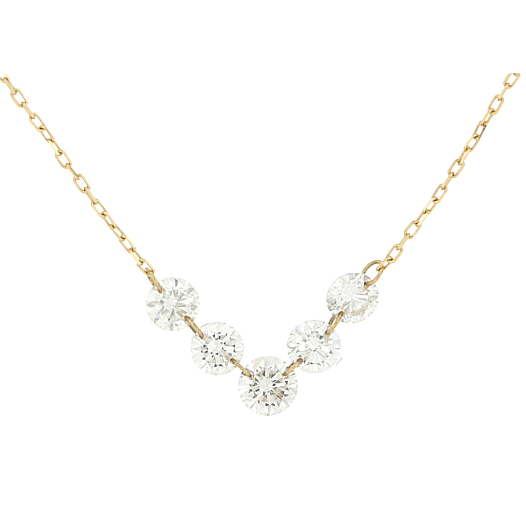 Miss Diamond Ring solitaire necklace with graduated diamonds