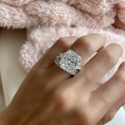 Elongated Radiant Diamond with Bullet Side Stones
