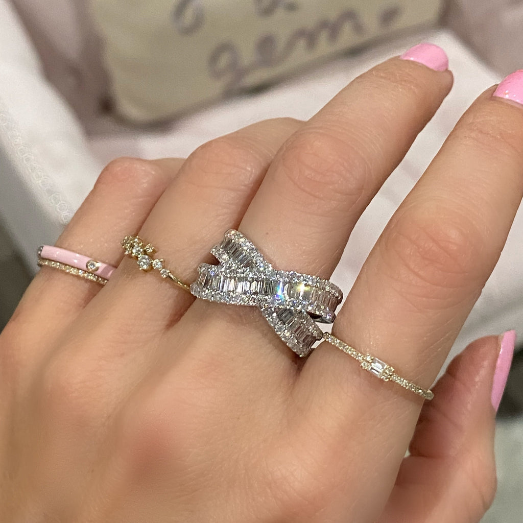 Baguette Diamond Crossover Ring