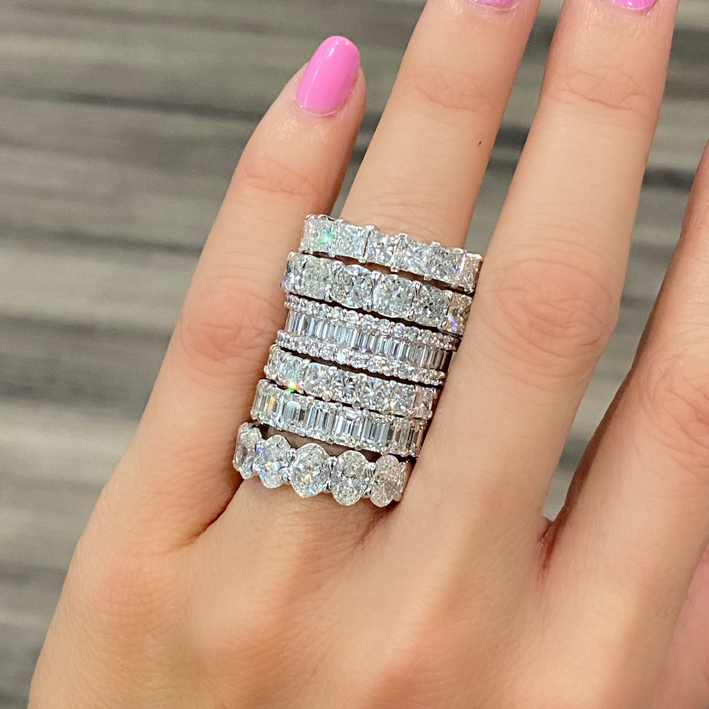 Baguette and Round Diamond Eternity Band Ring