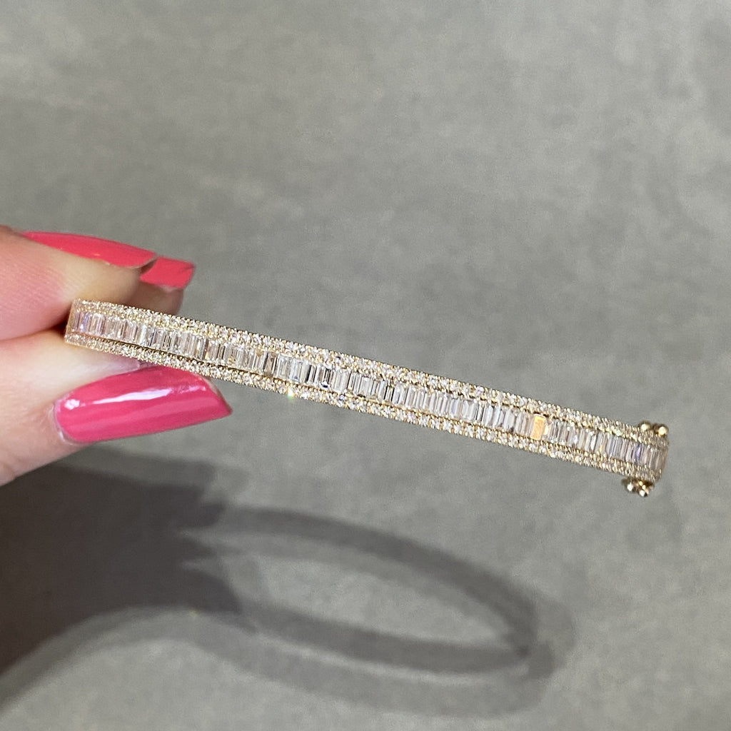 Baguette Diamond Bangle Bracelet