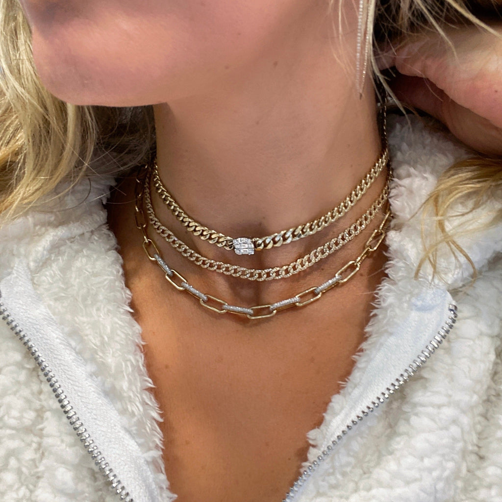 Links of Sparkle Diamond Choker Necklace