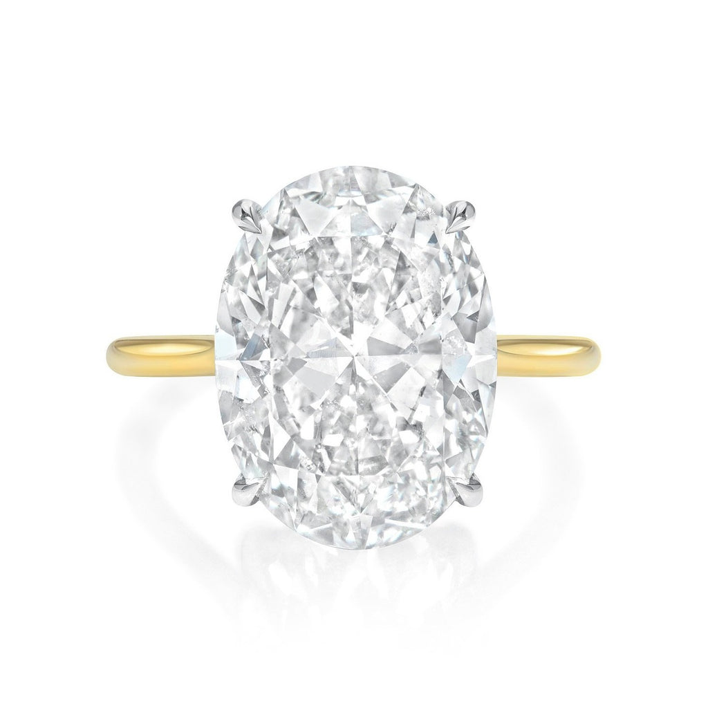 Oval Cut Diamond Engagement Ring with Pave Cathedral