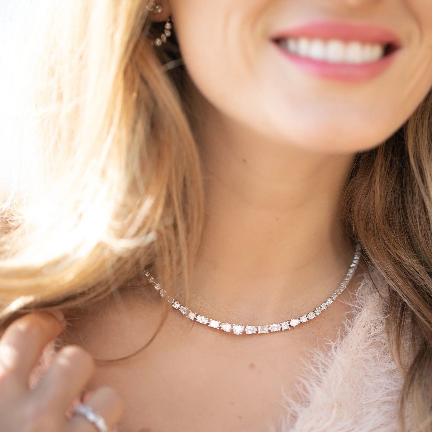 Sweet Forever Diamond Mixed Shapes Necklace