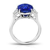 8 Ct. Three Stone Sapphire and Diamond Ring