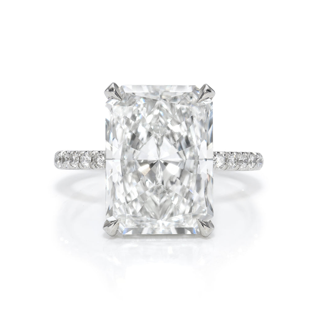 5 carat Radiant Cut Pave Diamond Engagement Ring