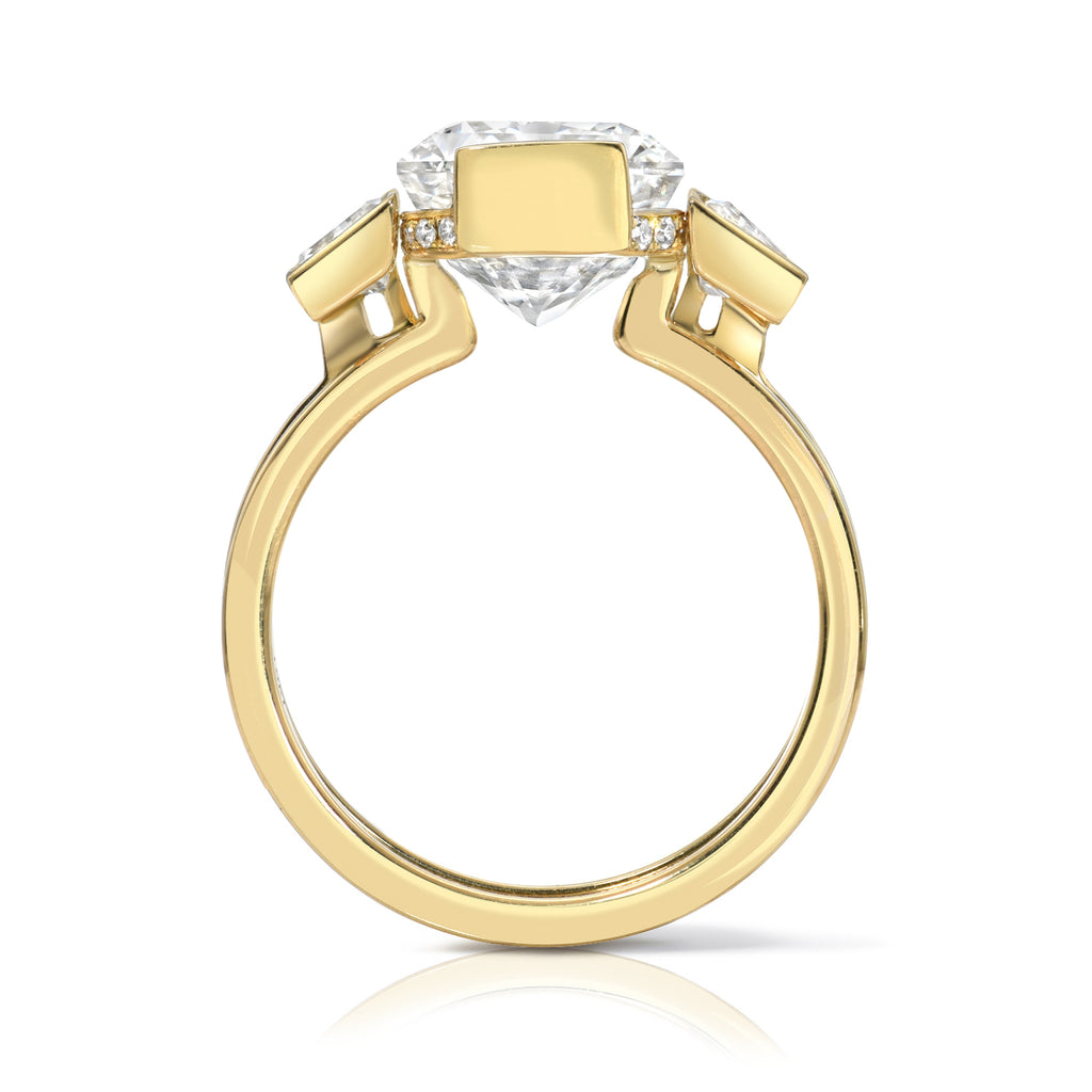 Attachable Ring Two Become One Radiant Cut Diamond Engagement Ring with Attachable/Sli ...