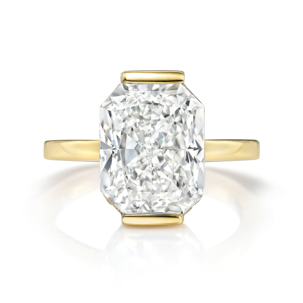 Two Become One Radiant Cut Diamond Engagement Ring with Attachable/Slide Trapezoid Sides