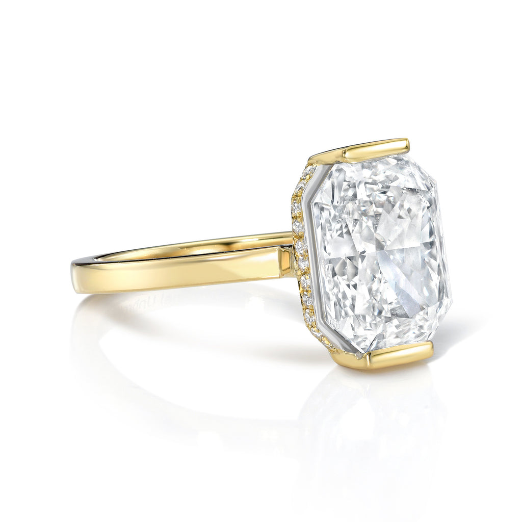 Two Become One Radiant Cut Diamond Engagement Ring with Attachable/Sli ...