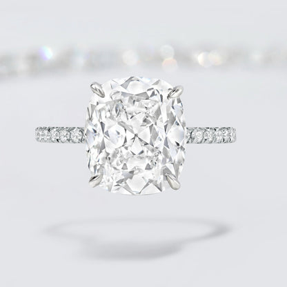 Cushion Brilliant Two Tone Bespoke Diamond Solitaire Ring