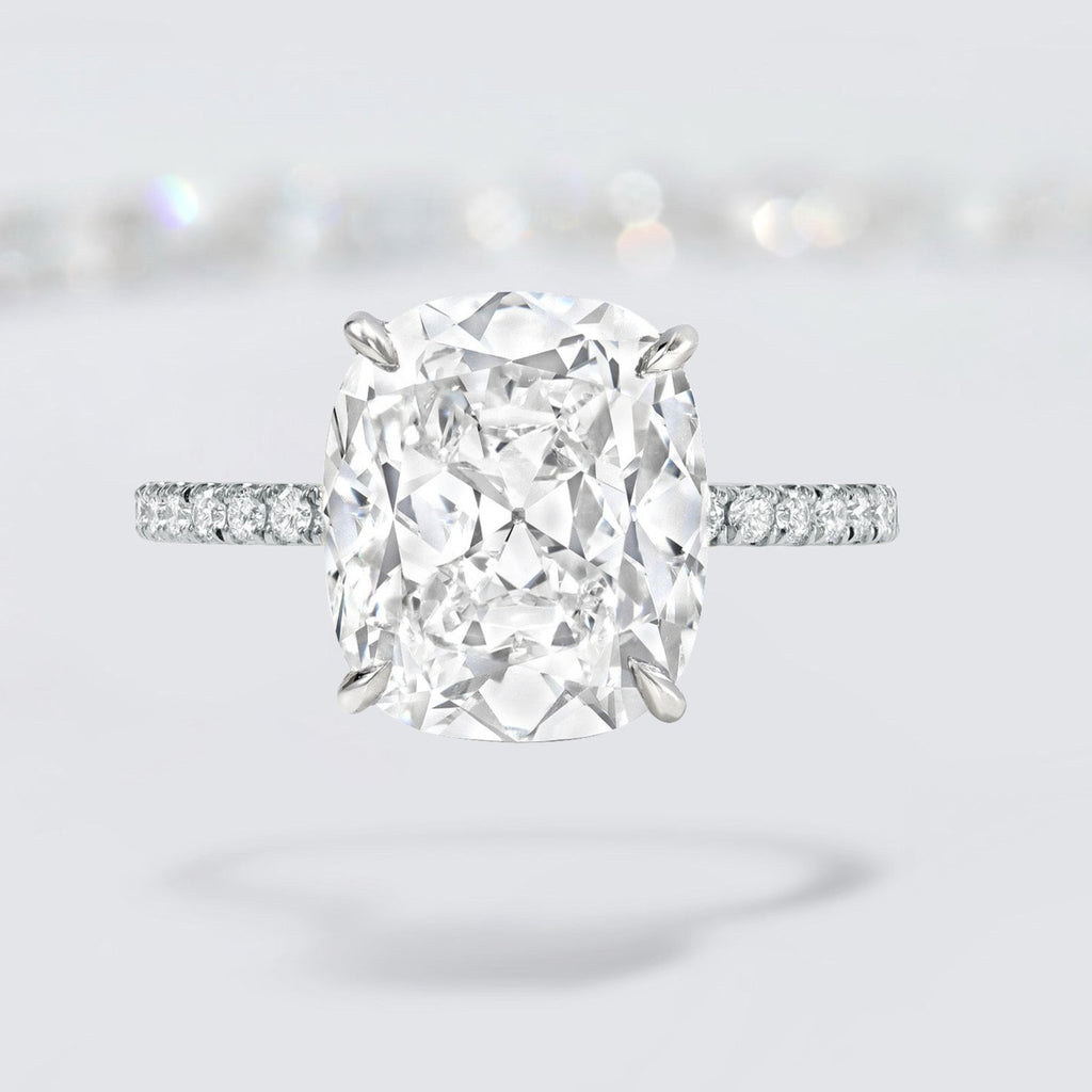 Cushion Brilliant Two Tone Bespoke Diamond Solitaire Ring