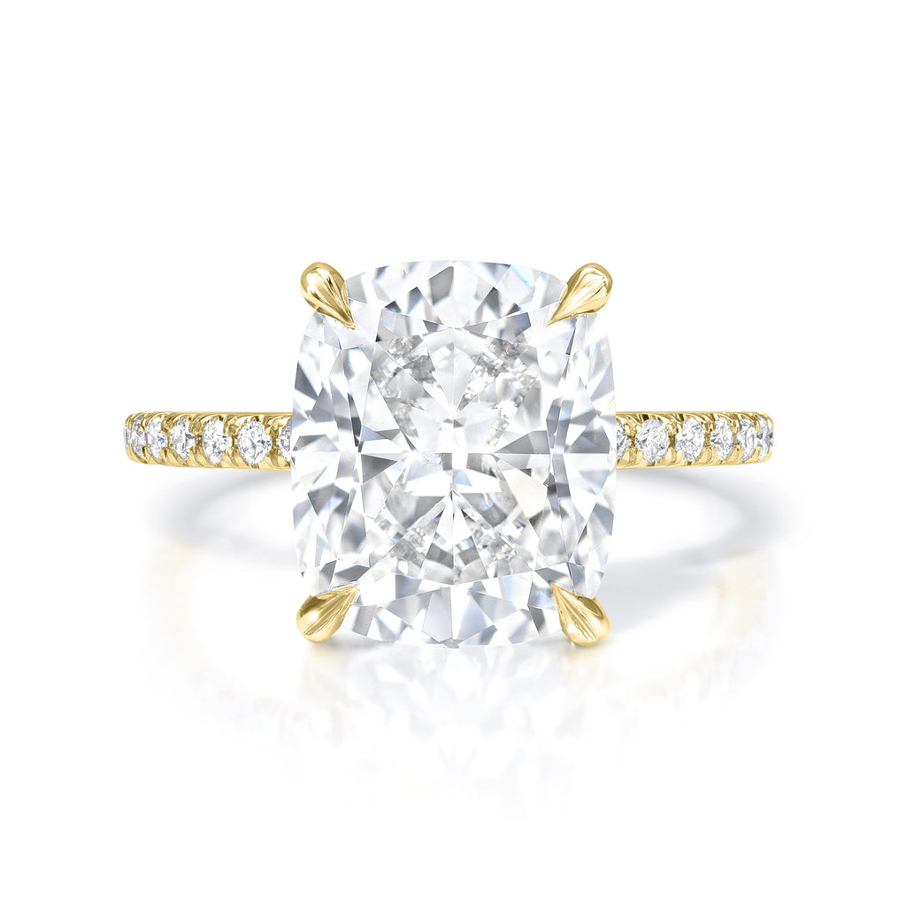 Elongated Cushion Cut Diamond Engagement Ring