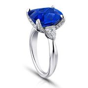 9 Ct. Three Stone Sapphire and Diamond Ring