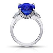 9 Ct. Three Stone Sapphire and Diamond Ring