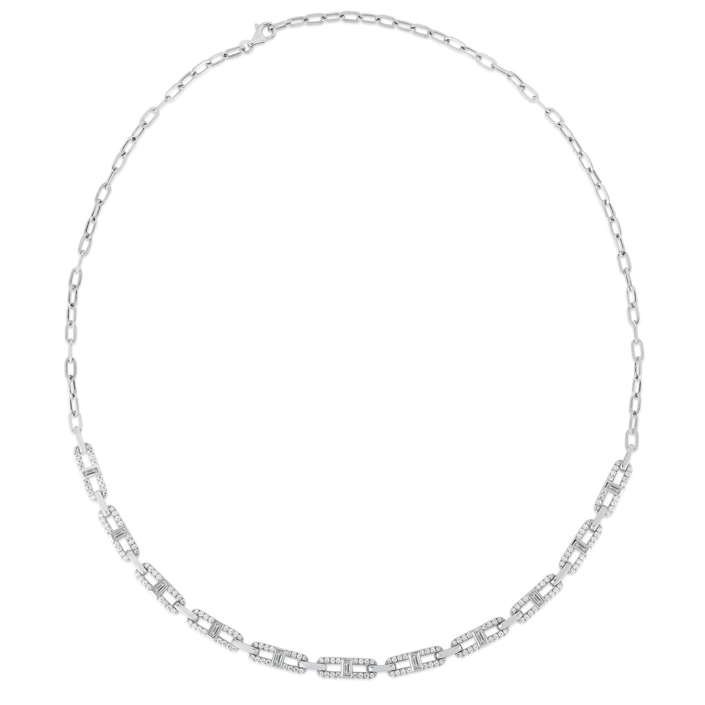 Baguette Link Diamond Necklace