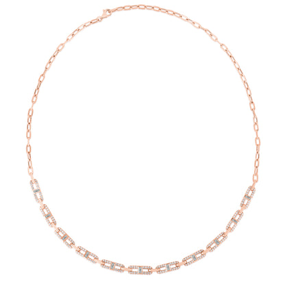 Baguette Link Diamond Necklace