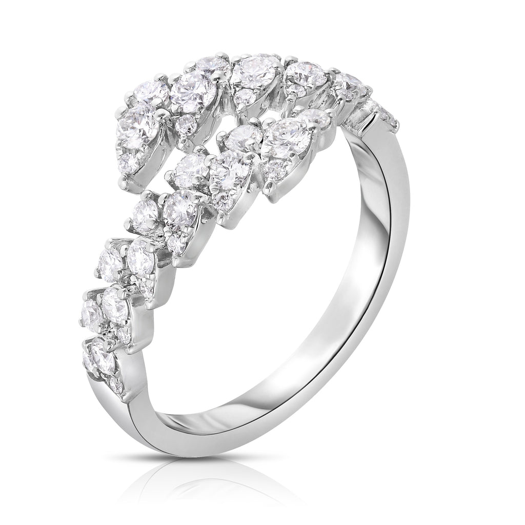 Pear and Round Diamond Bypass Ring