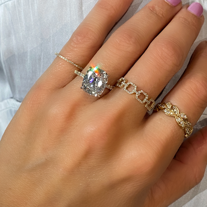Cushion Brilliant Two Tone Bespoke Diamond Solitaire Ring
