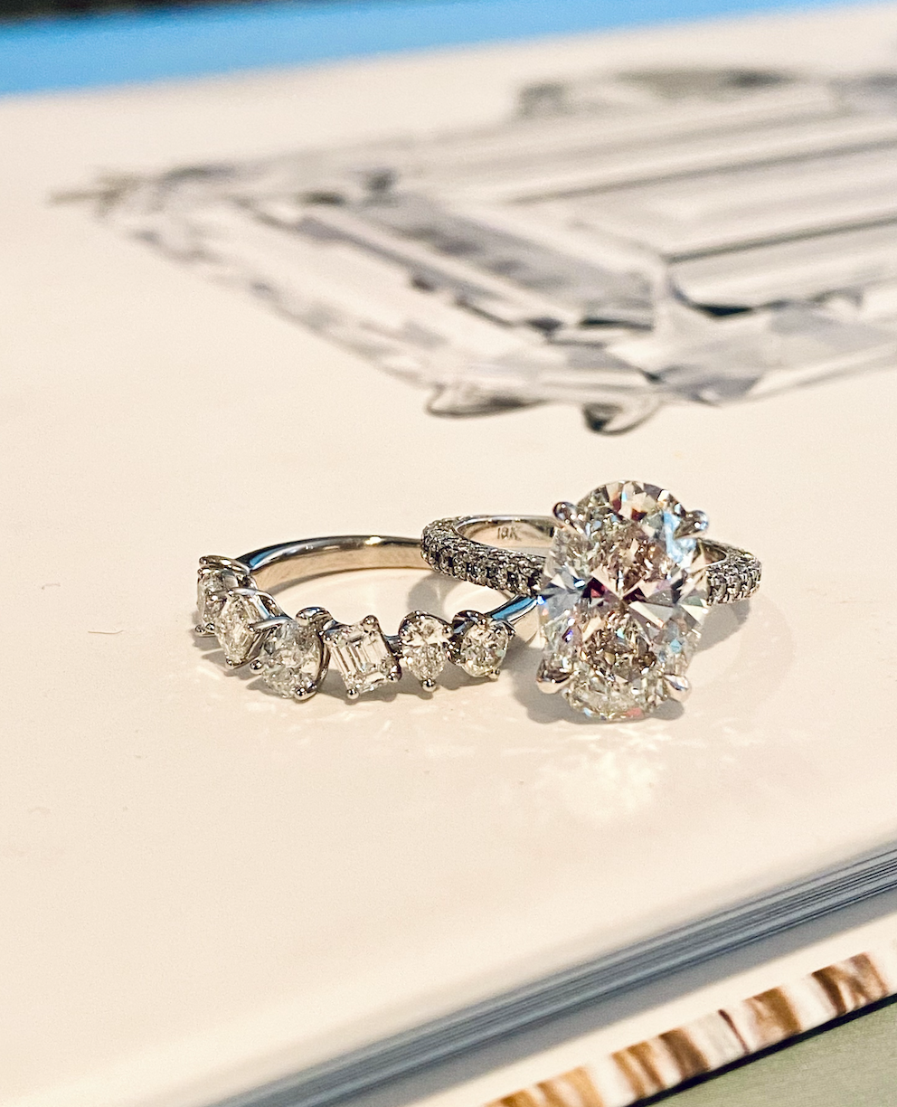 Oval Brilliant 3D Pave Engagement Ring