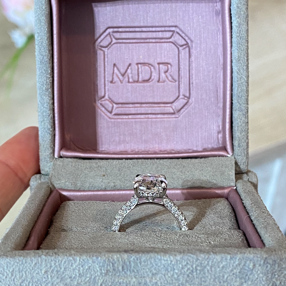 Oval Brilliant 3D Pave Engagement Ring