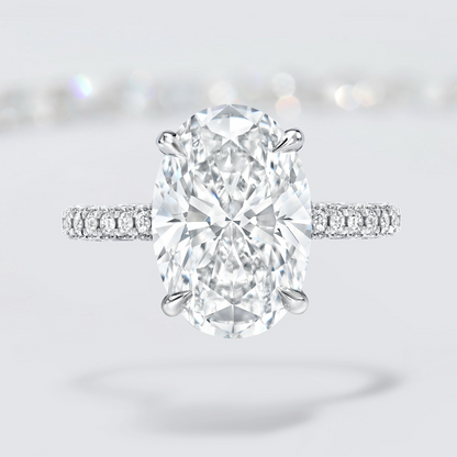 Oval Brilliant 3D Pave Engagement Ring