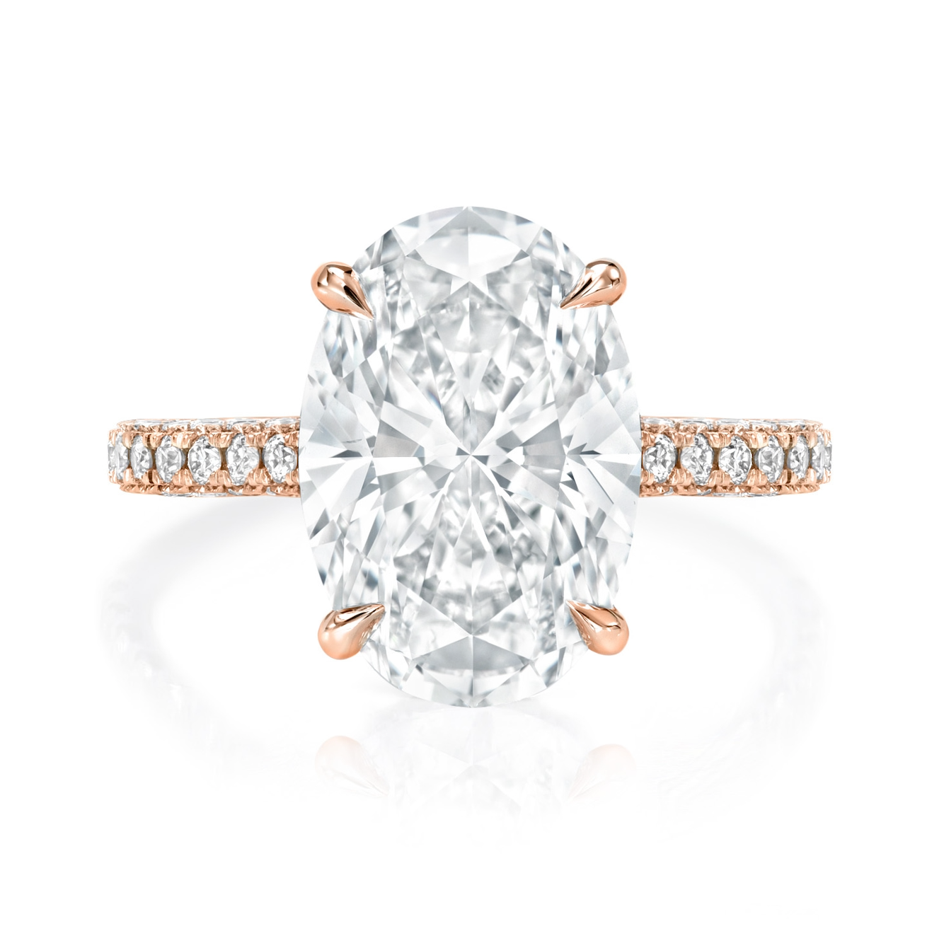 Oval Brilliant 3D Pave Engagement Ring
