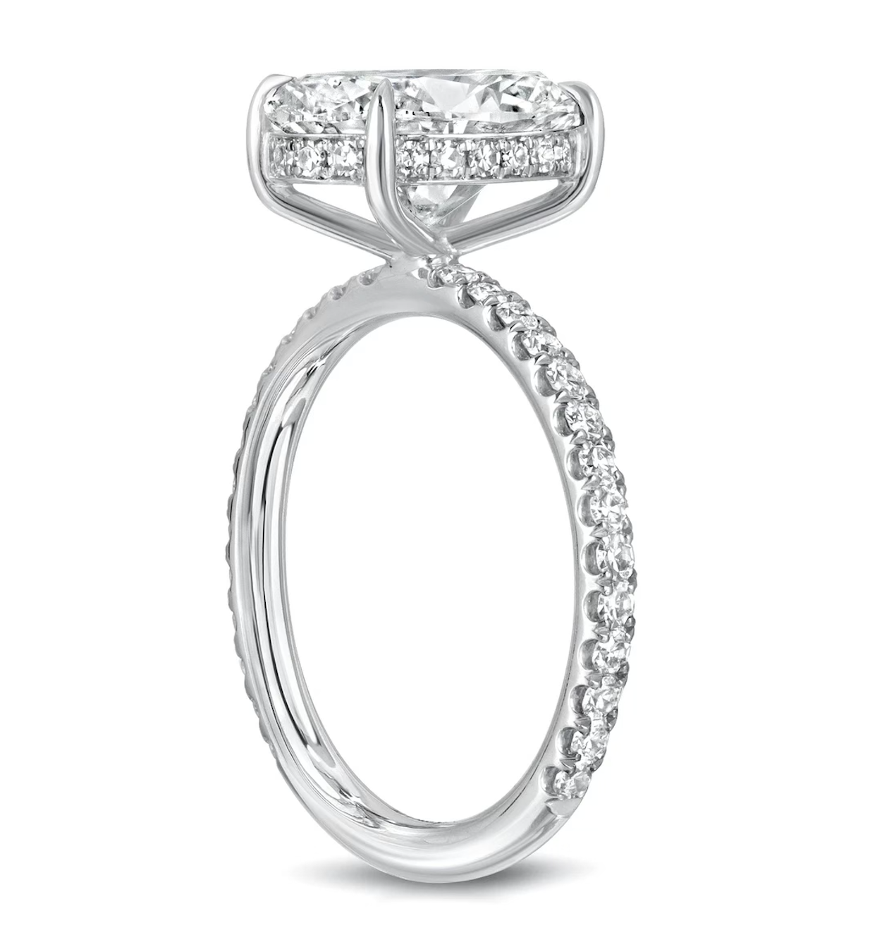 Oval Brilliant 3D Pave Engagement Ring
