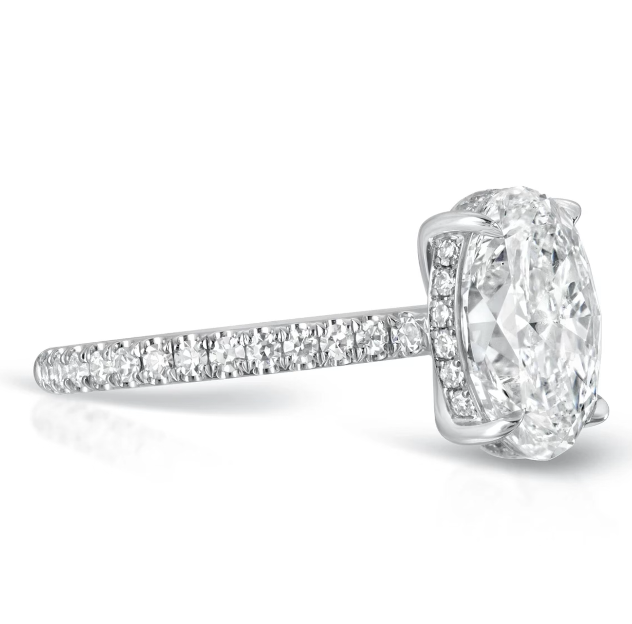 Oval Brilliant 3D Pave Engagement Ring